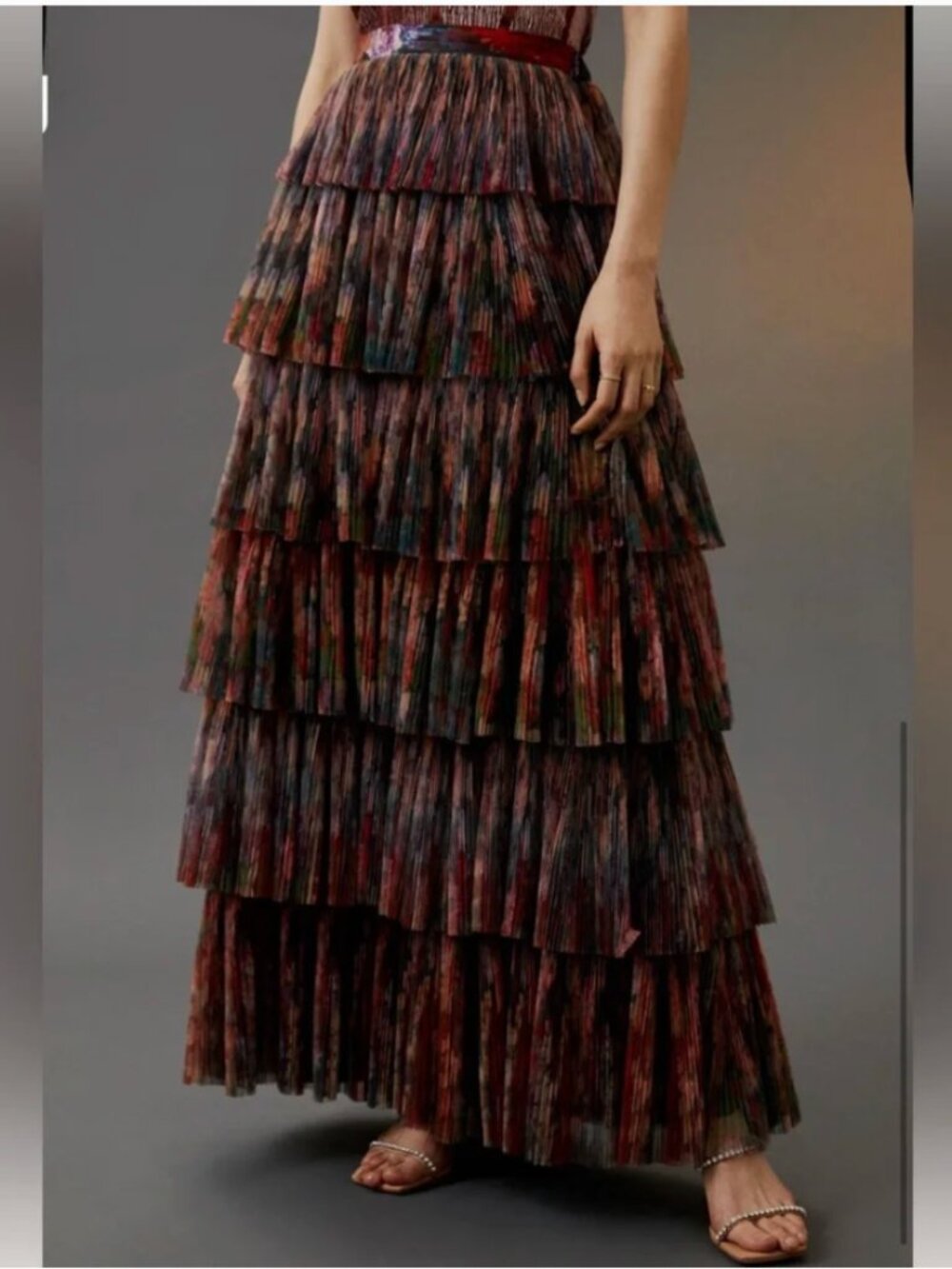 Hutch Pleated Tiered Maxi Skirt